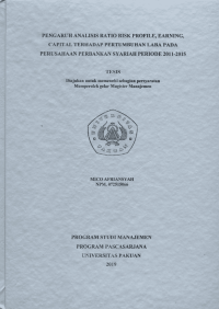 Pengaruh Analisis Ratio Risk Profile, Earning,  Capital Terhadap pertumbuhan Laba Pada Perusahaan Perbankan Syariah Periode 2011-2015