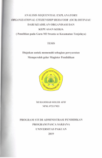 Analisis Sequential Explanatory Organizational Citizenship Behavior (OCB) Ditinjau dari Keadilan Organisasi dan Kepuasan Kerja: Penelitian pada Guru MI Swasta se Kecamatan Tenjolaya