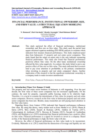 Financial Performance, Institutional Ownership, Size, and Firm Value : A Structural Equation Modeling Approach