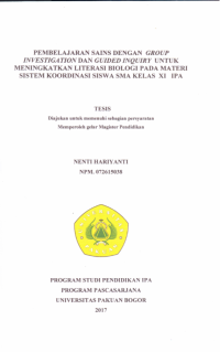 Pembelajaran Sains Dengan Group Investigation Dan Guided Inquiry Untuk Meningkatkan Literasi Biologi Pada Materi Sistem Koordinasi Siswa SMA Kelas XI IPA