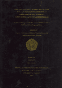 Strategi Peningkatan Kreativitas Guru melalui Penguatan Kepemimpinan Transformasional, Teamwork, Literasi TIK, dan Motivasi Berprestasi