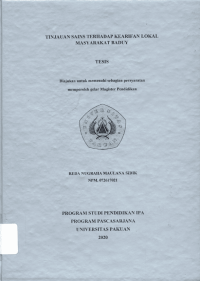 Tinjauan Sains terhadap Kearifan Lokal Masyarakat Baduy