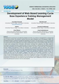 Development of Web-Based Learning Cycle Base Experience Training Management Model
