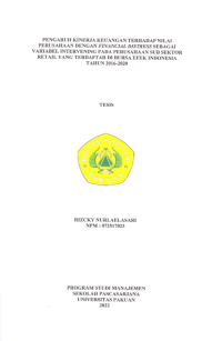 Pengaruh Kinerja Keuangan terhadap Nilai Perusahaan dengan Financial Distress sebagai Variabel Intervening pada Perusahaan Sub Sektor Retail yang terdaftar di Bursa Efek Indonesia Tahun 2016-2020