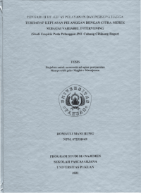 Pengaruh Kualitas Pelayanan dan Persepsi Harga Terhadap Kepuasan Pelanggan Dengan Citra Merek Sebagai Variabel Intervening (Studi Empiris Pada Pelanggan JNE Cabang Cibinong Bogor)