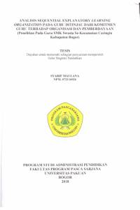 Analisis SEQUENTIAL EXPLANATORY LEARNING ORGANIZATION Pada Garu Ditinjau Dari Komitmen Guru Terhadap ORGANISASI Dan Pemberdayaan (Penelitian Pada Guru SMK Swasta Se-Kecamatan Caringin Kabupaten Bogor)