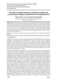 The Effect of Transformational Leadership, Personality and Group Decision Making to Organizational Citizenship Behavior