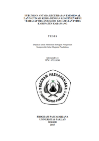 Hubungan antara Kecerdasan Emosional dan Motivasi Kerja dengan Komitmen Guru terhadap Organisasi di Kecamatan Pedes Kabupaten Karawang