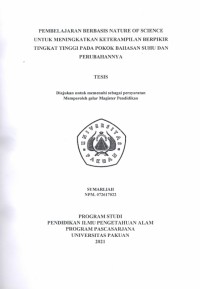 Pembelajaran berbasis Nature of Science untuk Meningkatkan keterampilan Berpikir Tingkat Tinggi pada Pokok bahasan Suhu dan Perubahannya