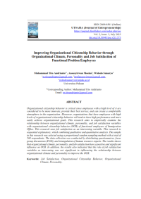 Improving Organizational Citizenship Behavior through Organizational Climate, Personality and Job Satisfaction of Functional Position Employees