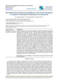 Strengthening Emotional Intelligence and Work Discipline to Improve Principal Performance in Indonesia