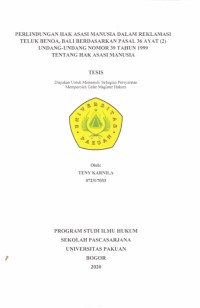 Perlindungan Hak Asasi Manusia dalam Reklamasi Teluk Benoa, bali Berdasarkan Pasal 36 Ayat (2) UU No 39 Tahun 1999 Tentang Hak Asasi Manusia