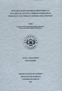 Pengaruh Rasio Likuiditas, Profitabilitas, Solvabilitas, Aktivitas Terhadap Perusahaan Perbankan Yang Terdapat Di Bursa Efek Indonesia