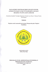 Manajemen ekstrakulikuler seni musik angklung bagi anak tunagrahita di slb c dharma wanita kota bogor 