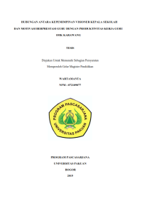 Hubungan antara Kepemimpinan Visioner Kepala Sekolah dan Motivasi Berprestasi Guru dengan Produktivitas Kerja Guru SMK Karawang
