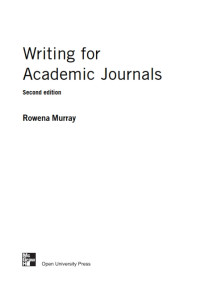 Writing for Academic Journals