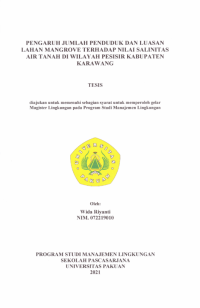 Pengaruh Jumlah Penduduk dan Luasan Lahan Mangrove terhadap Nilai Salinitas Air Tanah di Wilayah Pesisir Kabupaten Karawang