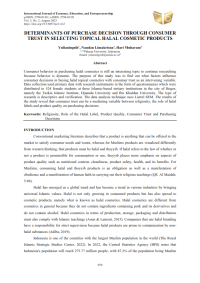 DETERMINANTS OF PURCHASE DECISION THROUGH CONSUMER TRUST IN SELECTING TOPICAL HALAL COSMETIC PRODUCTS