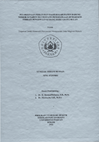 Pelaksanaan Peraturan Daerah Kabupaten Bandung Nomor 24 Tahun 2013 Tentang Pengelolaan Rumah Kos Terkait Penyewaan Kurang Dari 1 (Satu) Bulan