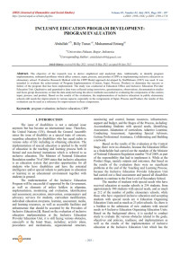 Inclusive Education Program Development: Program Evaluation