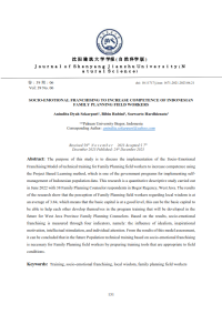 SOCIO-EMOTIONAL FRANCHISING TO INCREASE COMPETENCE OF INDONESIAN FAMILY PLANNING FIELD WORKERS