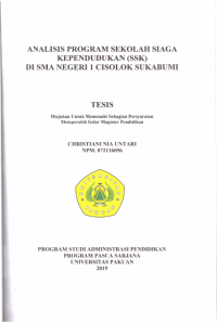 ANALISIS PROGRAM SEKOLAH SIAGA KEPENDUDUKAN (SSK) DI SMA NEGERI 1 CISOLOK SUKABUMI