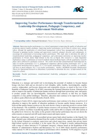 Improving Teacher Performance through Transformational Leadership Development, Pedagogic Competency, and Achievement Motivation