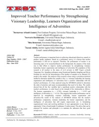 Improved Teacher Performance by trengthening  Visionary Leadership, Learners Organization and Intelligence of Adversities