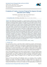 Image of Evaluation of Country Awareness Program Development through Education and Training