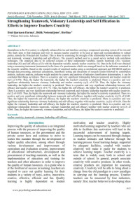 Strengthening Teamwork, Visionary Leadership and Self Effication in Efforts to Improve Teachers Creativity