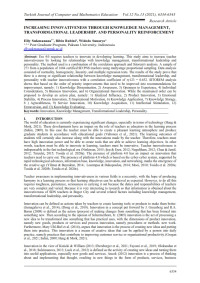 Increasing Innovativeness Through Knowledge Management, Transformational Leadership And Personality Reinforcement