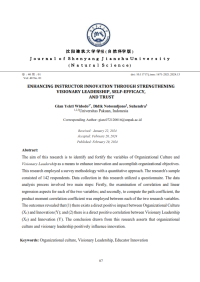 Enhancing Instructor Innovation Through Strengthening Visionary Leadership, Self-Efficacy,  And Trust