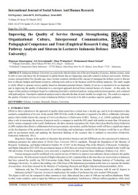 Improving the Quality of Service through Strengthening Organizational Culture, Interpersonal Communication, Pedagogical Competence and Trust (Empirical Research Using Pathway Analysis and Sitorem in Lecturers Indonesia Defence University)