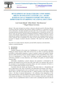 Development Of Character Education Model Ability Of Influence Attitude (Aia) - Neuro Based On Local Wisdom In Effort Soft Skills Improvements On Shipping Vocational Education