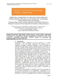 Improving Commitment To Organizations Through Strengthening The Quality Of Work Life, Teamwork, Andlearning Organizations (Empirical Study Using Correlation Approach And Sitorem Analysis On  Permanent Teachers Of Private High  School Foundation In Bogor Regency)