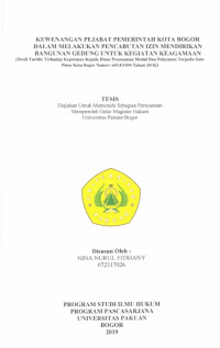 Kewenangan Pejabat Pemerintah Kota Bogor Dalam Melakukan Pencabutan Izin Mendirikan Bangunan Gedung Untuk Kegiatan Keagamaan