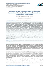 Increasing Lecturer Job Satisfaction by Strengthening Organizational Climate, Transformational Leadership and Interpersonal Communication