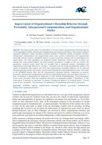 Improvement of Organizational Citizenship Behavior through Personality, Interpersonal Communication, and Organizational Justice