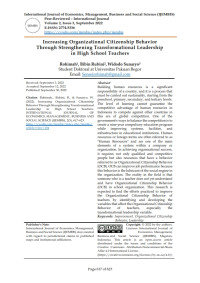 Increasing Organizational Citizenship Behavior Through Strengthening Transformational Leadership   in High School Teachers