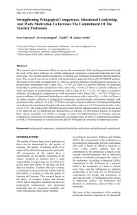 Strengthening Pedagogical Competence, Situational Leadership, And Work Motivation To Increase The Commitment Of The Teacher Profession
