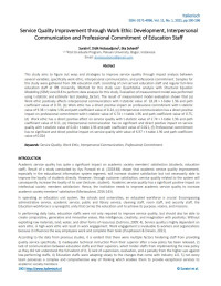 Service Quality Improvement through Work Ethic Development, Interpersonal Communication and Professional Commitment of Education Staff