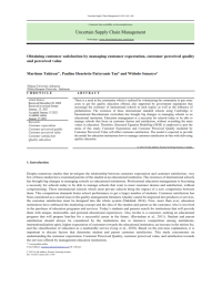 Obtaining customer satisfaction by managing customer expectation, customer perceived quality and perceived value