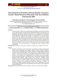 Development of Pesantren Internal Quality Assurance System  Model Based on Education Unit Accreditation  Instruments 2020