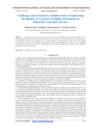 Challenges and Structural Ambidexterity on Improving the Quality of Lecturers in Higher Educations in Indonesia: Literature Review