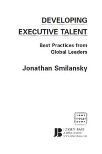 DEVELOPING EXECUTIVE TALENT : Best Practices from Global Leaders