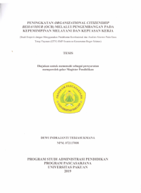 Peningkatan Organizational Citizenship Behaviour (OCB) Melalui Pengembangan Pada Kepemimpinan Melayani Dan Kepuasan Kerja (Studi Empirik Dengan Menggunakan Pendekatan Korelasional Dan Analisis Sitorem Pada Guru Tetap Yayasan (GTY) SMP Swasta Se-Kecamatan Bogor Selatan)