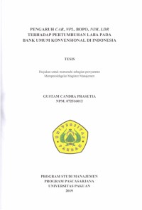 Pengaruh CAR, NPL, BOPO, NIM, LDR Terhadap Pertumbuhan Laba Pada Bank Umum Konvensional di Indonesia
