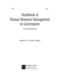 Handbook of human resource management in government
