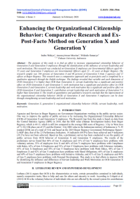 Enhancing the Organizational Citizenship Behavior: Comparative Research and ExPost-Facto Method on Generation X and Generation Y