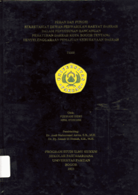 Peran Dan Fungsi Sekretariat Dewan Perwakilan Rakyat Daerah Dalam Penyusunan Rancangan Peraturan Daerah Kota Bogor Tentang Penyelenggaraan Pemajuan Kebudayaan Daerah.